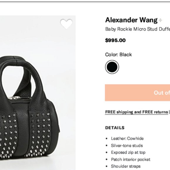 NEW Alexander Wang Baby Rockie Leather Bag - Picture 6 of 16